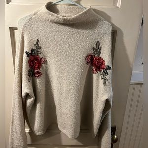 Floral Patch Cream Sweater